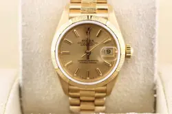 1991 Rolex Ladies President 69278 Datejust Champagne Dial 18kt Bark 26mm