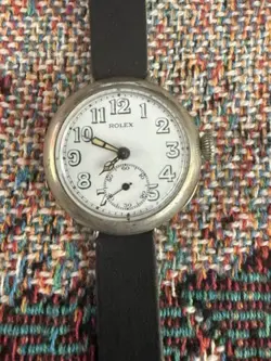ANTIQUE ROLEX WW1 MILITARY OFFICER WATCH ENAMEL DIAL