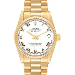 ROLEX PRESIDENT DATEJUST MIDSIZE YELLOW GOLD LADIES WATCH 68278