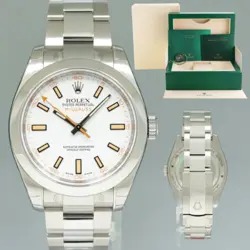 STICKERS NEW ROLEX MILGAUSS 116400 ORANGE WHITE 40MM STEEL ANTI-MAGNETIC WATCH