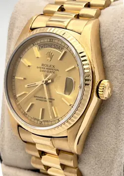 ROLEX PRESIDENT DAY DATE 18038 18K YELLOW GOLD 36MM