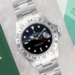2004 ROLEX EXPLORER 16570 BLACK DIAL OYSTER BRACELET WITH BOX & PAPERS