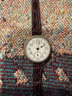 ANTIQUE ROLEX WW1 MILITARY OFFICER WATCH ENAMEL DIAL TRIPLE SIGNED