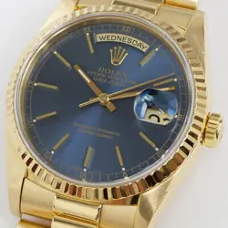 rolex 18238 Blue dial 750YG watch men TO170298