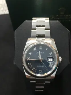 ROLEX DATEJUST 36MM BLUE DIAL WATCH