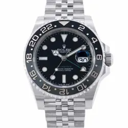 ROLEX GMT MASTERII 40MM STAINLESS STEEL BLACK DIAL 126710GRNR