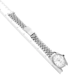 ROLEX DATEJUST STEEL WHITE GOLD SILVER DIAMOND DIAL MENS WATCH 16234