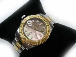 35mm Rolex Yacht-Master 18K Gold & SS 168623 Bracelet Wristwatch MOP Dial