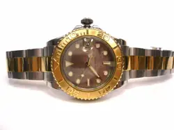 35mm Rolex Yacht-Master 18K Gold & SS 168623 Bracelet Wristwatch MOP Dial