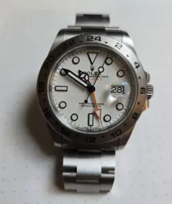 ROLEX EXPLORER II WHITE DIAL 42MM STAINLESS STEEL W/BOX & PAPERS