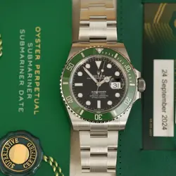ROLEX SUBMARINER 126610LV OYSTER BRACELET WITH GREEN BEZEL NEW FULL STICKERS