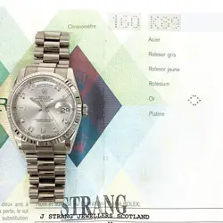 2003 ROLEX DAY-DATE 36, PRESIDENT BRACELET, WHITE GOLD, SILVER DIAMOND DIAL, ...