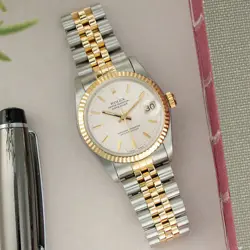 ROLEX DATEJUST 31 68273 GOLD & STEEL WATCH - SILVER DIAL, JUBILEE - PRE-OWNED
