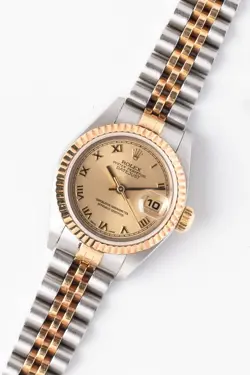 1999 ROLEX DATEJUST 79173 CHAMPAGNE ROMAN DIAL LADIES 26MM