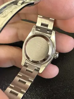 Rolex Datejust Ladies 179174 Blue Stick Dial Stainless Steel 18K Gold Bezel!