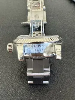 Rolex Datejust Ladies 179174 Blue Stick Dial Stainless Steel 18K Gold Bezel!