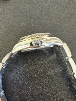 Rolex Datejust Ladies 179174 Blue Stick Dial Stainless Steel 18K Gold Bezel!