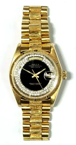 ROLEX OYSTER PERPETUAL DAY DATE 36MM 18K GOLD DIAMOND DIAL SPANISH MEN'S WATCH