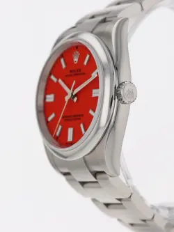 Rolex 39959: Oyster Perpetual 36, Coral Red Dial, Box and 2020 Card Watch