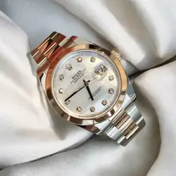 ROLEX DATEJUST 41 MOTHER OF PEARL MOP DIAMOND DIAL 18K ROSE GOLD STEEL TWO TONE