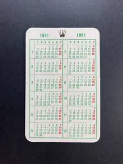 1981 CALENDAR ROLEX