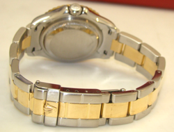 ROLEX 29mm LADY YACHTMASTER 18K GOLD & SS 69623 BLUE DIAL AUTOMATIC WATCH 1997