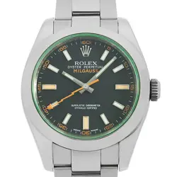 ROLEX MILGAUSS GREEN GLASS 116400GV BLACK G NUMBER SECOND HAND MENS