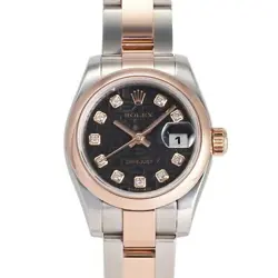 USED ROLEX DATEJUST 179161G BLACK CASE: 26.0MM LADIES WATCH #101230