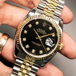 ROLEX 116233 DATEJUST TWO TONE FACTORY DIAMOND DIAL WATCH