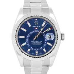 MINT ROLEX SKY-DWELLER BLUE STAINLESS STEEL 18K WHITE GOLD 42MM OYSTER 326934