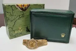LADIES ROLEX 69178 18K YELLOW GOLD DIAMOND DIAL DATEJUST WATCH
