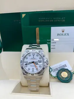 ROLEX EXPLORER II 216570 42MM POLAR WHITE DIAL STAINLESS STEEL BOX PAPER 2017
