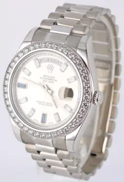 Rolex Day-Date II President 18k Gold FACTORY DIAMOND SAPPHIRE 41mm 218349 Watch