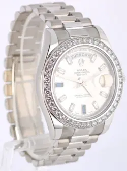 Rolex Day-Date II President 18k Gold FACTORY DIAMOND SAPPHIRE 41mm 218349 Watch