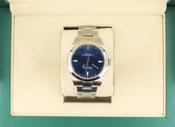 2015 ROLEX OYSTER PERPETUAL 114300 BLUE DIAL SS OYSTER NO PAPERS 39MM
