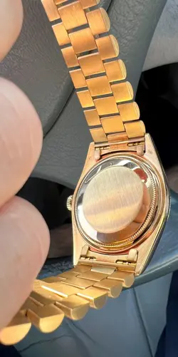 ROLEX 18K GOLD BARK OYSTER PERPETUAL PRESIDENT 1807 36MM Blue Diamond dial
