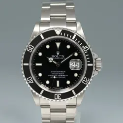 MINT 2009 ENGRAVED REHAUT Rolex Submariner Date 16610 Stainless Steel Black