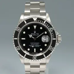MINT 2009 ENGRAVED REHAUT Rolex Submariner Date 16610 Stainless Steel Black
