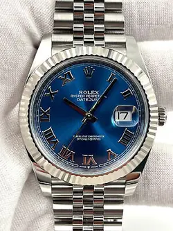 ROLEX DATEJUST 41MM BLUE ROMAN DIAL JUBILEE BRACELET 126334