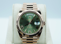 ROLEX 228235 DAY DATE 40 ROSE GOLD OLIVE GREEN ROMAN DIAL 2024