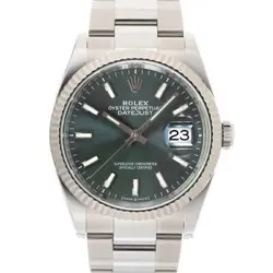 ROLEX DATEJUST 36 126234 MINT GREEN OYSTER WARRANTY 2022 BOX/PAPER