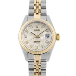 ROLEX DATEJUST 10P DIAMOND 79173G SILVER CARVING COMPUTER P NUMBER SECOND HA...