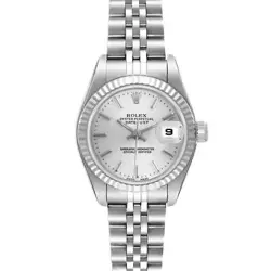 ROLEX DATEJUST STEEL WHITE GOLD SILVER DIAL LADIES WATCH 79174 BOX PAPERS