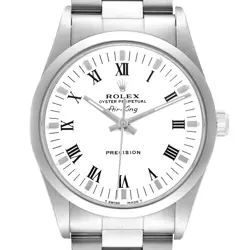 Rolex Air King White Dial Smooth Bezel Steel Mens Watch 14000