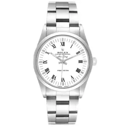 Rolex Air King White Dial Smooth Bezel Steel Mens Watch 14000