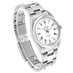 Rolex Air King White Dial Smooth Bezel Steel Mens Watch 14000