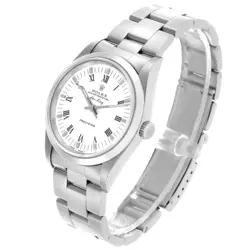 Rolex Air King White Dial Smooth Bezel Steel Mens Watch 14000