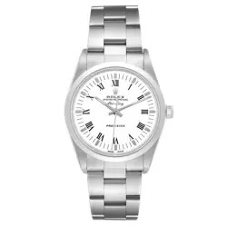 Rolex Air King White Dial Smooth Bezel Steel Mens Watch 14000