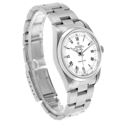 Rolex Air King White Dial Smooth Bezel Steel Mens Watch 14000