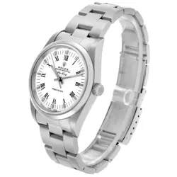 Rolex Air King White Dial Smooth Bezel Steel Mens Watch 14000